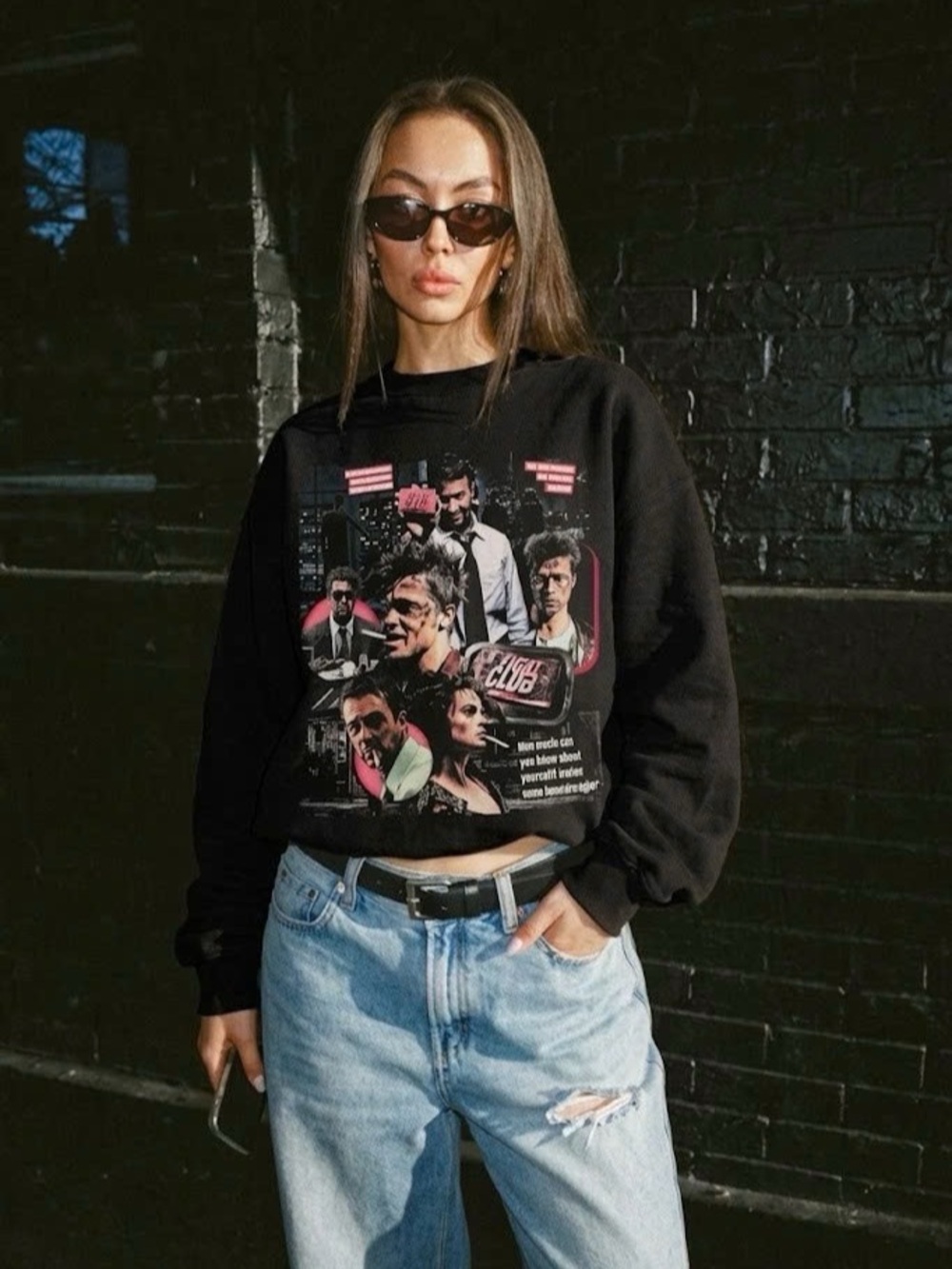 Fight Club Brad Pitt Tyler Durden Movie Crewneck Sweatshirt